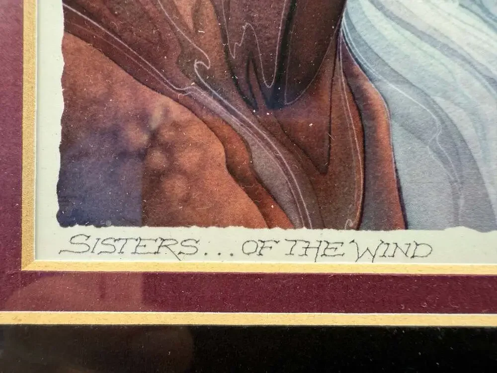 Sisters... Of The Wind by Jody Bergsma, hand signed, Matted and framed